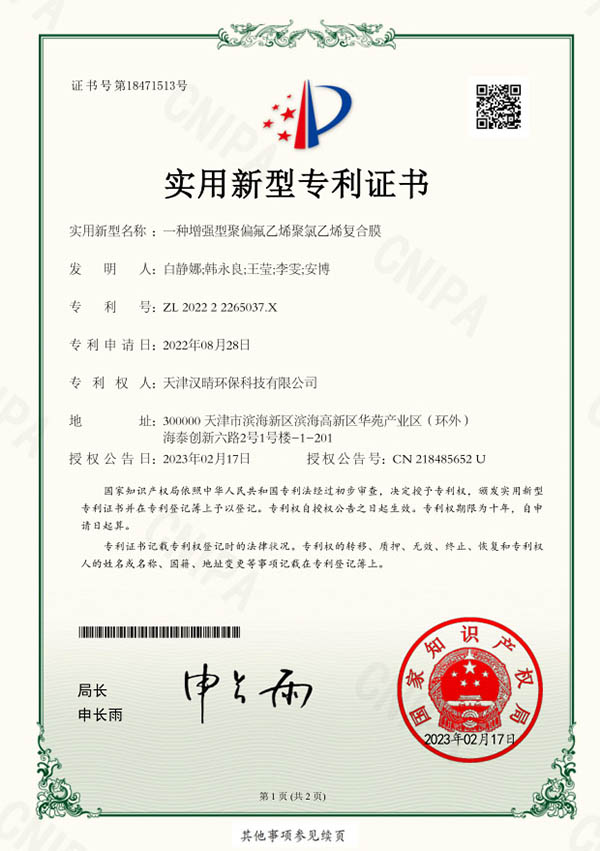 B19一种增强型聚偏氟乙烯聚氯乙烯复合膜